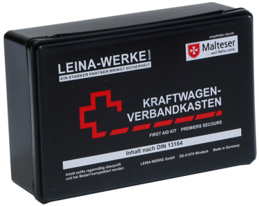 LEINA KFZ-Verbandkasten Standard, Inhalt DIN 13164, schwarz