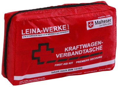 LEINA KFZ-Verbandtasche Compact, Inhalt DIN 13164, rot