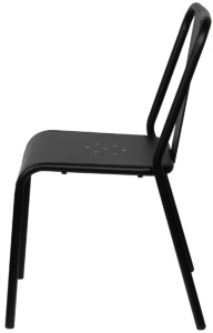 PAPERFLOW Chaise visiteur d'extérieur ARTY, set de 2, noir