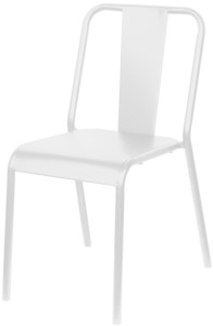 PAPERFLOW Chaise visiteur d'extérieur ARTY, set de 2, blanc
