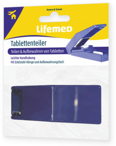 Lifemed Coupe-comprimé avec réservoir, bleu