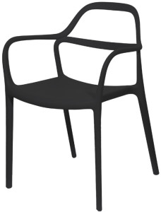PAPERFLOW Chaise visiteur d'extérieur NOVA, set de 2, noir