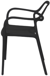 PAPERFLOW Chaise visiteur d'extérieur NOVA, set de 2, noir
