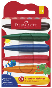 FABER-CASTELL Craie de cire Doigt, étui en carton de 6