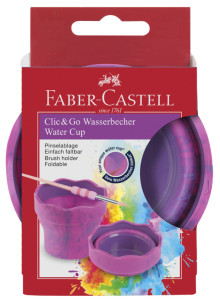 FABER-CASTELL Gobelet CLIC & GO, vert marbré