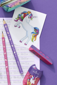FABER-CASTELL Kit d'écriture Licorne Jumbo, 3 pièces, violet