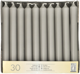 STARPAK Bougie de table, 21 mm, pack de 30, blanc