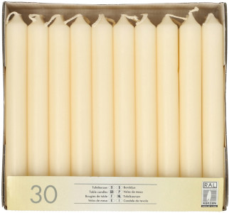 STARPAK Bougie de table, 21 mm, pack de 30, crème