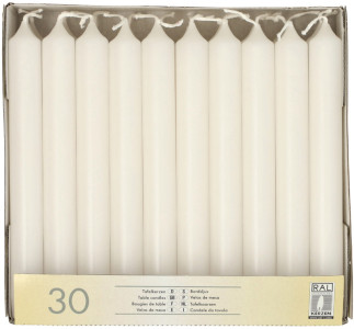 STARPAK Bougie de table, 21 mm, pack de 30, gris
