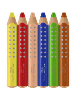 FABER-CASTELL Crayon de couleur Grippy, étui carton de 10