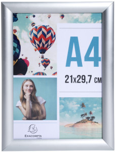 EXACOMPTA Cadre photo en aluminium, A3, argent