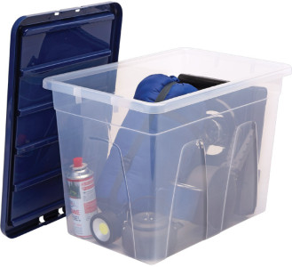 Fellowes Boîte de rangement BANKERS BOX, 64 L, transparent