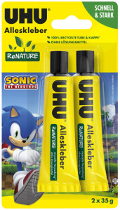 UHU Colle universelle ReNATURE SONIC, sans solvant, 2x 35 g