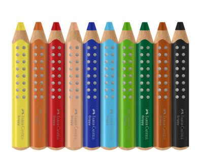FABER-CASTELL Crayon de couleur Grippy, étui carton de 6