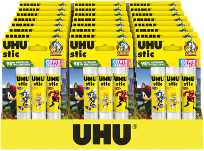 UHU Bâton de colle stic SONIC, 2x 21g, présentoir de 24