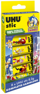 UHU Bâton de colle stic SONIC, Collection Box avec 8 x 8,2 g