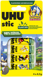 UHU Bâton de colle stic ReNATURE SONIC, 4x 8,2 g, blister