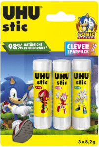 UHU Bâton de colle stic SONIC, 3x 8,2 g, blister