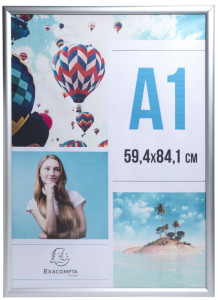 EXACOMPTA Cadre photo en aluminium, A1, argent