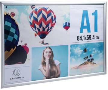 EXACOMPTA Cadre photo en aluminium, A1, argent