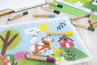 EBERHARD FABER Crayon de couleur 3 en 1 Jumbo MINI MAXI