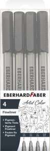 EBERHARD FABER Pigmentliner, schwarz, 4er Etui