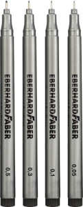 EBERHARD FABER Pigmentliner, schwarz, 4er Etui