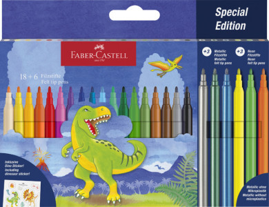 FABER-CASTELL Feutre Dino, étui en carton 10+3