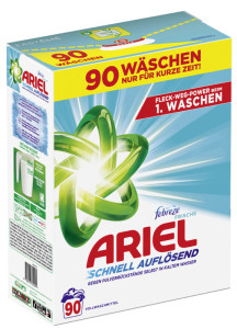 ARIEL Lessive poudre febreze Fraîcheur, 4,95 kg - 90 lavages