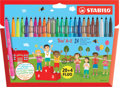 STABILO Feutre Trio A-Z, étui carton de 24, PACK SPECIAL