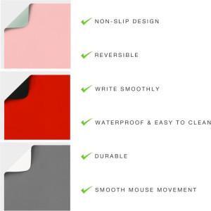 deflecto Sous-main, 800 x 400 mm, menthe/rose