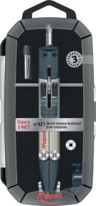 Maped Coffret de compas technique No.421, 4 pièces, noir