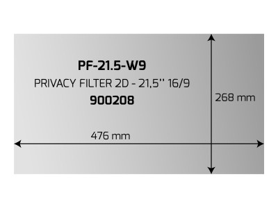 Port Design : PRIVACY FILTER 2D -21 5 16/9 - 476 X 268