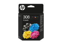 HP : HP 308 BLACK/TRI-COLOR INK BLISTER cartridge COMBO 2-pack