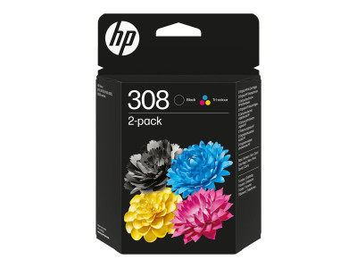 HP : HP 308 BLACK/TRI-COLOR Cartouche d'encre COMBO 2-pack
