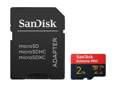 SANDISK : EXTREME PRO MICROSDXC 2TB UHS-I card avec ADAPTER