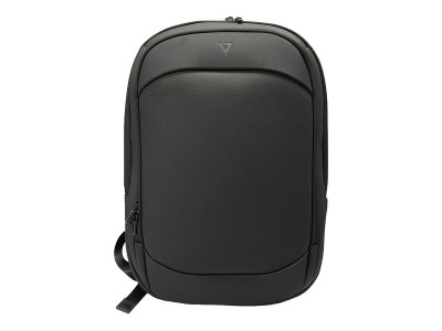 V7 : 16IN SLIM EXPANDABLE BACKpack 16IN RECYCLED ECOFRIENDLY BLACK
