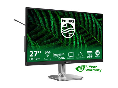 Philips : PHILIPS MONITOR 27IN QHD GREEN PANEL HAS DOCKING PD100W 3WX2 sp