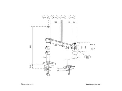Neomounts : NEOMOUNTS NERO SINGLE FLAT SCREEN DESK MOUNT (PHONE HOLDER+
