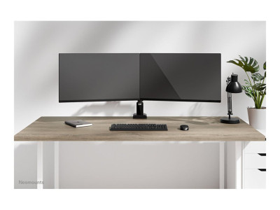 Neomounts : NEOMOUNTS NERO DOUBLE FLAT SCREEN DESK MOUNT (PHONE HOLDER+