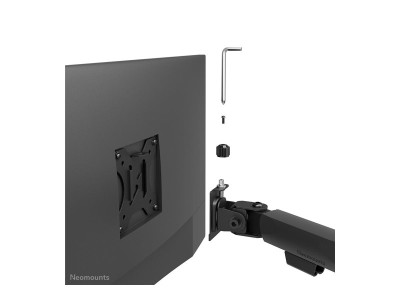 Neomounts : NEOMOUNTS NERO DOUBLE FLAT SCREEN DESK MOUNT (PHONE HOLDER+