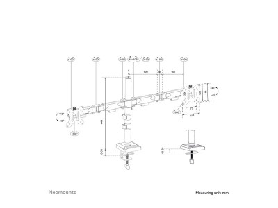 Neomounts : NEOMOUNTS NERO DOUBLE FLAT SCREEN DESK MOUNT (PHONE HOLDER+