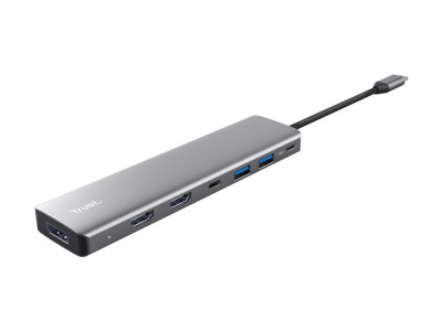 Trust : ADAPTATEUR DALYX USB-C 7 en 1 1 USB-C/2 USB/2 HDMI/1 DP/1 ETHE