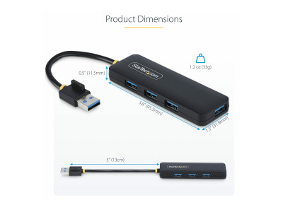 Startech : HUB USB-A 4 PORTS 5GBPS MINI HUB SPLITTER USB MULTIPORT