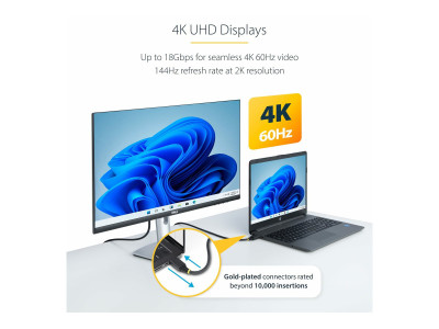 Startech : CABLE HDMI HAUT DEBIT ACTIF de 10M 4K 60HZ/1440P 144HZ