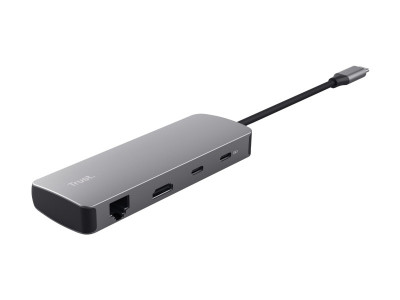 Trust : ADAPTATEUR DALYX USB-C 8 en 1 2 USB-C/2 USB/1 HDMI/1SD+MICROSD