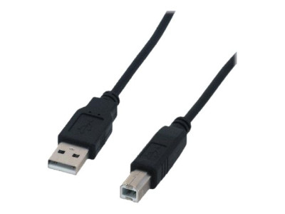 MCL Samar : USB 2.0 TYPE A / B MALE COMPATIBLE cable - 3M BLACK