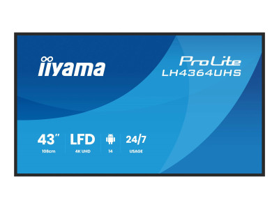 Iiyama : 43IN 4K UHD VA PANEL 3840X2160 6.5MS 24/7 65MS 500CD/M 4000:1 S