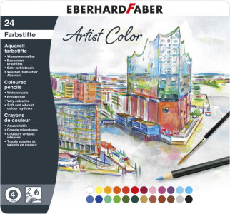 EBERHARD FABER Crayon aquarellable Artist Color, étui de 12