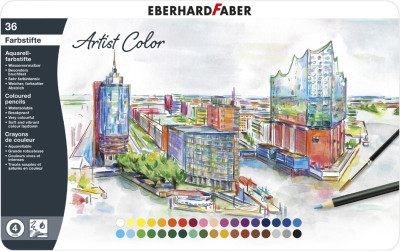 EBERHARD FABER Crayon aquarellable Artist Color, étui de 12